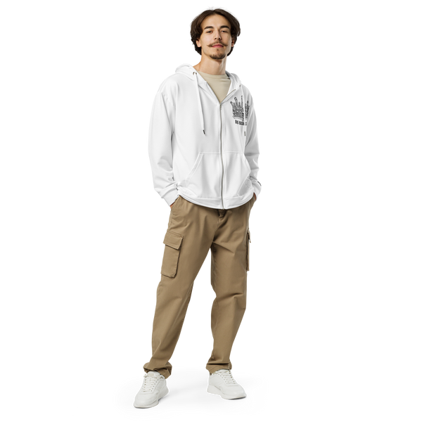 BBM Trust Business Bet On Yourself Bone Jeweled Crown All-Over Print Zip Hoodie White - Premium Motivational Streetwear