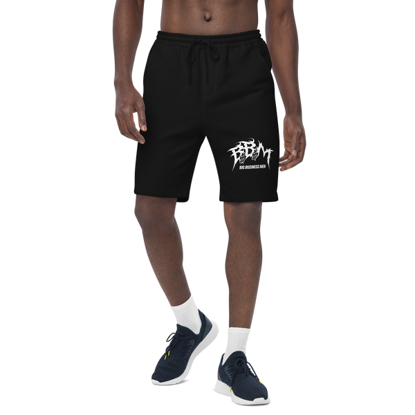 BBM Logo Fleece Shorts Black and Heather Grey - Motivational Apparel