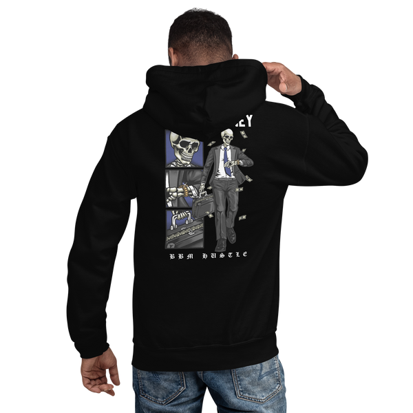 Time Is Money Suited Skeleton Back Hoodie - Motivational Apparel