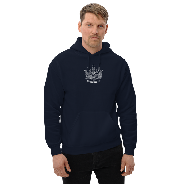 BBM Trust Business Bet On Yourself Bone Jeweled Crown Hoodie Navy - Motivational Apparel