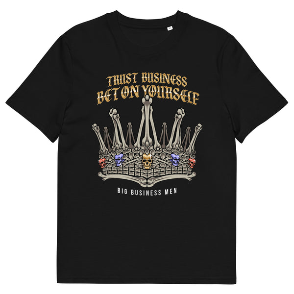 BBM Trust Business Bet On Yourself Bone Jeweled Crown T-Shirt Gold Letters - Motivational Apparel