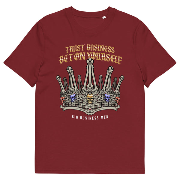 BBM Trust Business Bet On Yourself Bone Jeweled Crown T-Shirt Gold Letters - Motivational Apparel