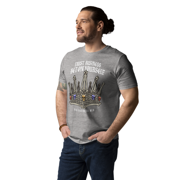 BBM Trust Business Bet On Yourself Bone Jeweled Crown T-Shirt White Letters - Motivational Apparel