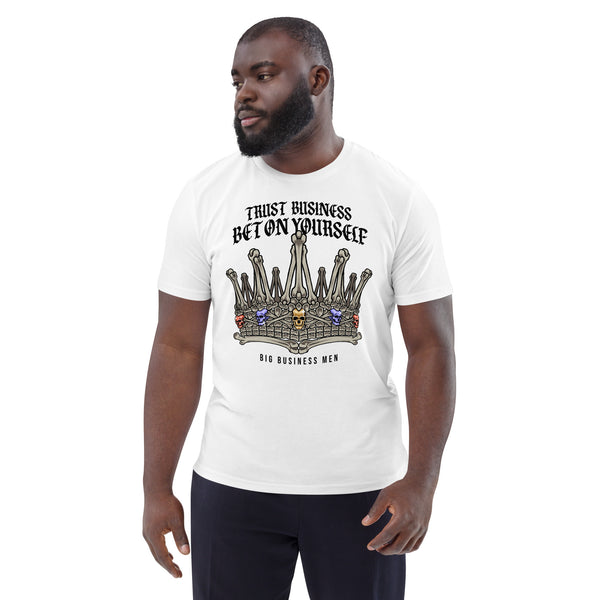 BBM Trust Business Bet On Yourself Bone Jeweled Crown T-Shirt Black Letters - Motivational Apparel