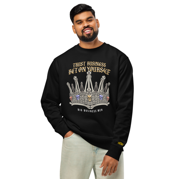 BBM Trust Business Bet On Yourself Gold Letters Sweatshirt Black - Motivational Apparel
